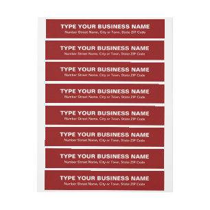 Plain Text Red Business Wrap Around Address Label