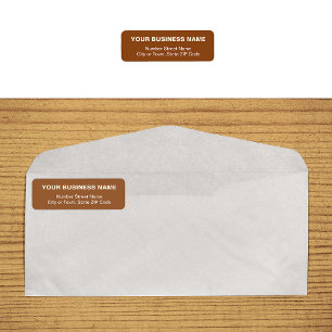 Plain Texts Brown Business Return Address Label