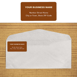 Plain Texts Business Brand on Brown Address Label