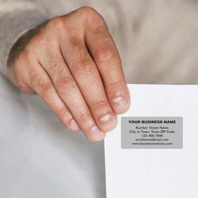 Plain Texts Business Brand on Grey Address Label (Gray address label with your business brand in plain text)