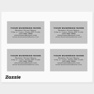 Plain Texts Business Brand on Grey Rectangular Sticker