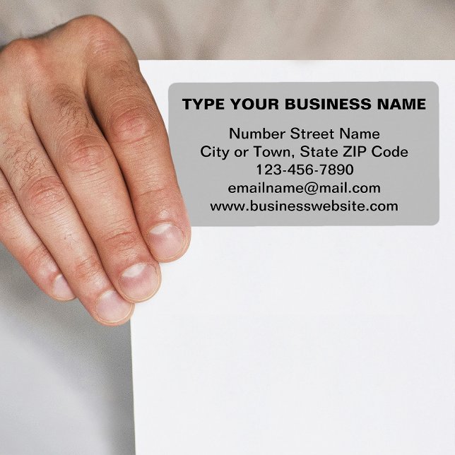 Plain Texts Business Brand on Grey Shipping Label (Gray shipping label with your business brand in plain text)