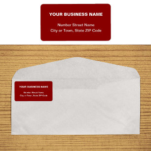 Plain Texts Business Brand on Red Address Label