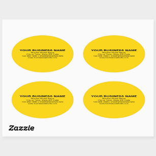 Plain Texts Business Brand on Yellow Oval Sticker