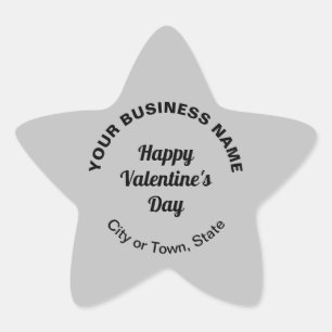 Plain Texts Business Valentine Grey Small Star Sticker