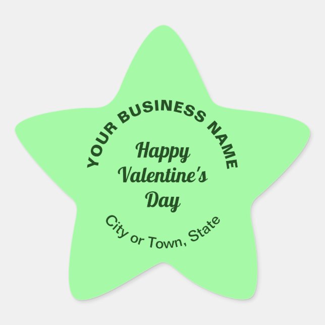 Plain Texts Business Valentine Light Green Small Star Sticker (Front)