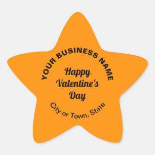 Plain Texts Business Valentine Orange Colour Small Star Sticker
