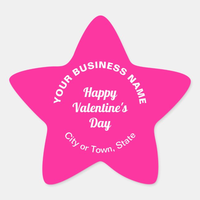 Plain Texts Business Valentine Pink Small Star Sticker (Front)