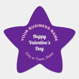 Plain Texts Business Valentine Purple Small Star Sticker