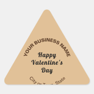 Plain Texts Business Valentine Small Light Brown Triangle Sticker