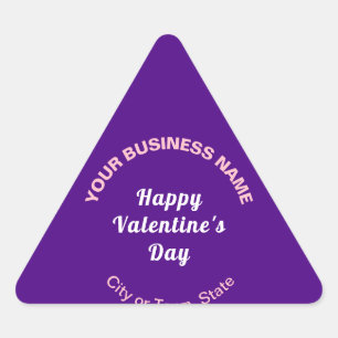 Plain Texts Business Valentine Small Purple Triangle Sticker