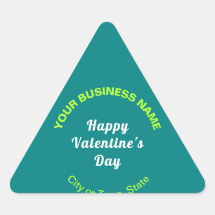 Plain Texts Business Valentine Small Teal Green Triangle Sticker