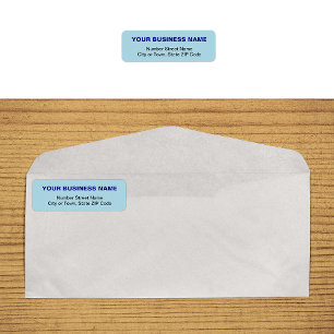 Plain Texts Light Blue Business Return Address