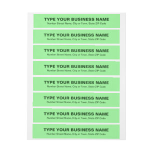 Plain Texts Light Green Business Wraparound Address Label