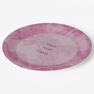 Plain Tile Ceramic Surface Pink any Text Paper Plate