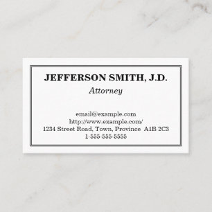 Plain & Traditional Attorney Business Card