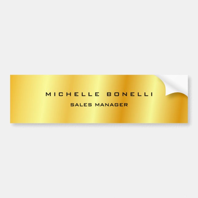 Plain Unique Special Gold Colour Background Bumper Sticker (Front)