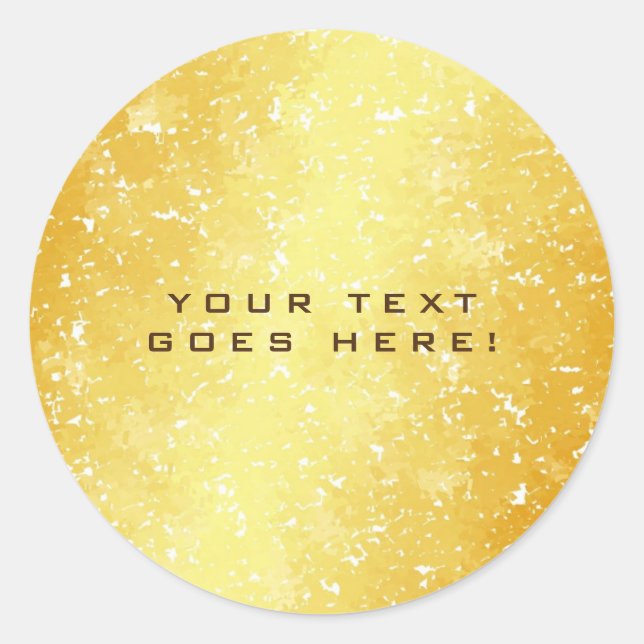 Plain Unique Special Gold Colour Background Classi Classic Round Sticker (Front)