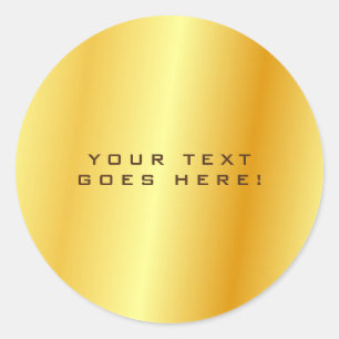 Plain Unique Special Gold Colour Background Classic Round Sticker