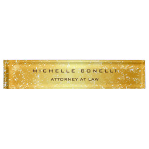 Plain Unique Special Gold Colour Background Lawyer Nameplate