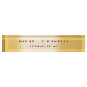 Plain Unique Special Gold Colour Background Lawyer Nameplate