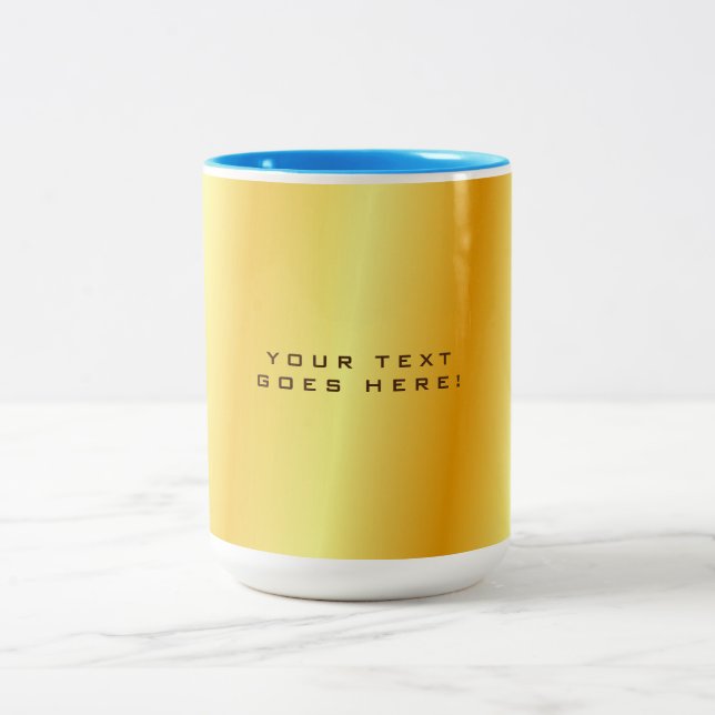 Plain Unique Special Gold Colour Background Two-Tone Coffee Mug (Center)