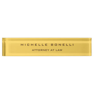 Plain Unique Special Yellow Colour Background Nameplate
