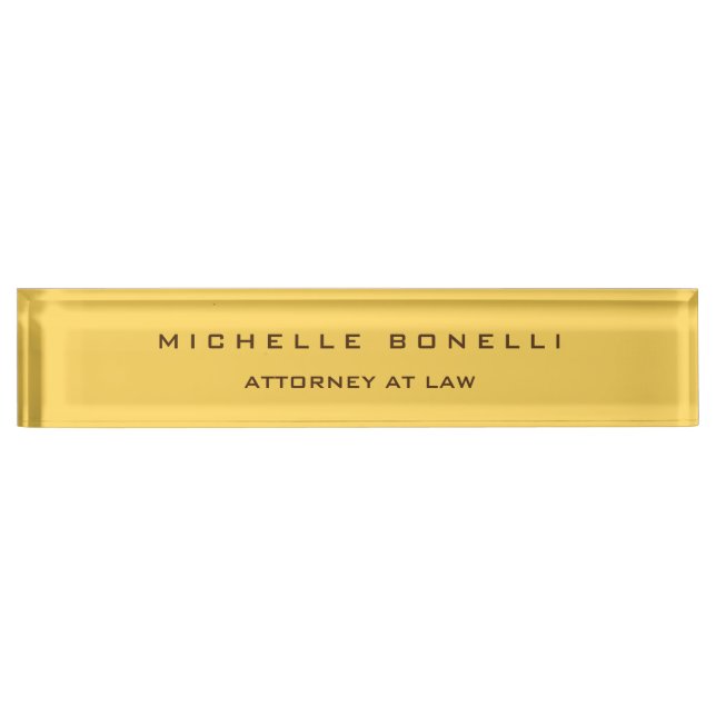 Plain Unique Special Yellow Colour Background Nameplate (Front)