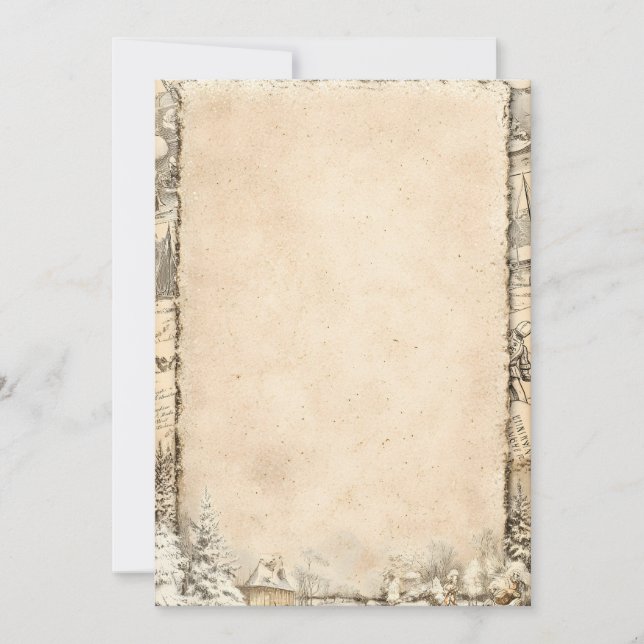 Plain Vintage Parchment Invitation Background | Ru (Front)