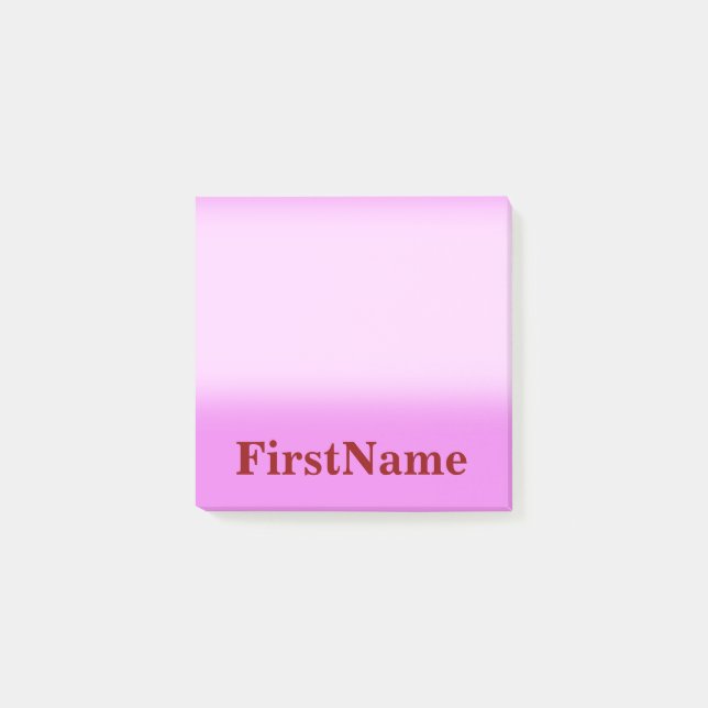 Plain Violet Background & Dark Red Bold Name Post-it Notes (Front)