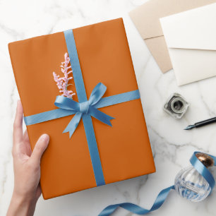 Plain Warm Tawny Orange Colour Shade Tone Wrapping Paper