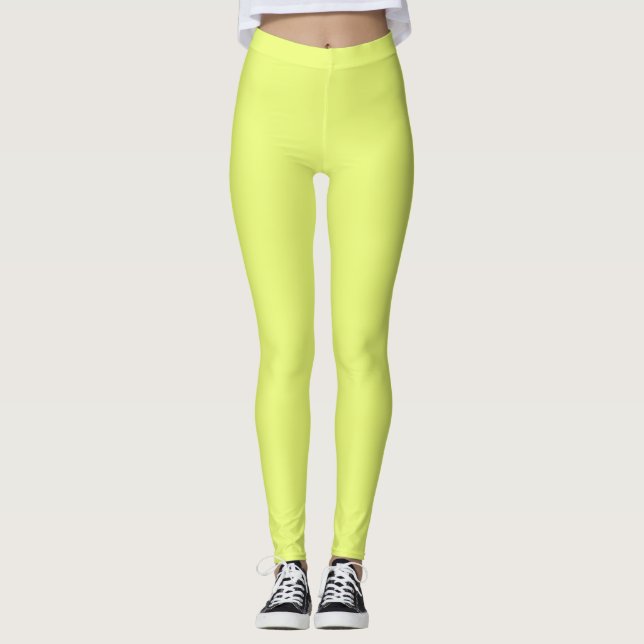 Plain Watermelon Yellow Green leggings (Front)