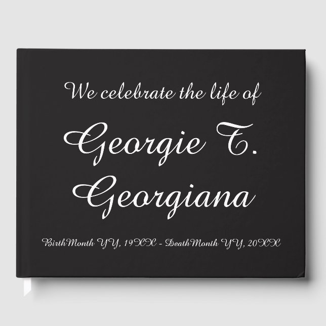 Plain "We celebrate the life of" Funeral Guestbook (Front)