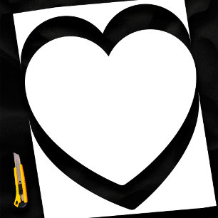 Plain White 24" Love Heart Template Blank Wedding Poster