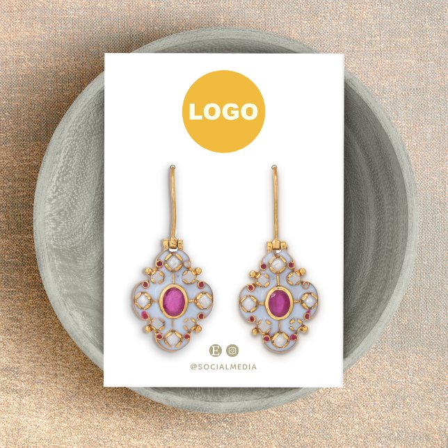 Plain White Add Your Logo Earring Display Card (Creator Uploaded)