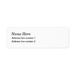 Plain white address label