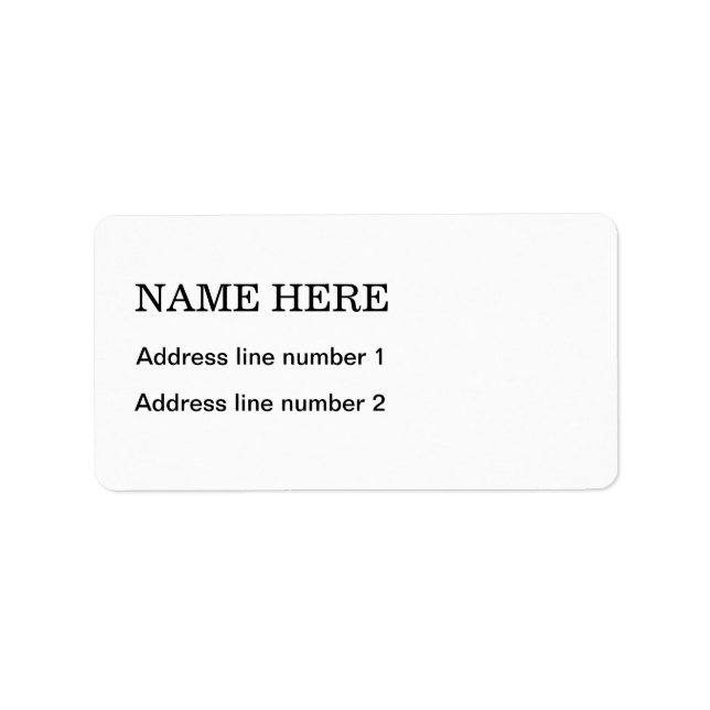 Plain white address label (Front)