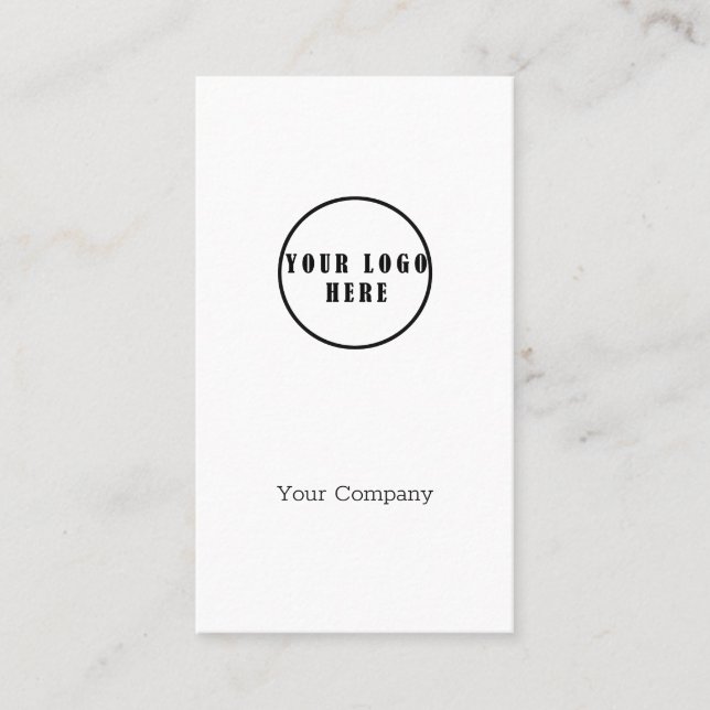 Plain white-black logo Business card (Front)