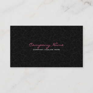 Plain White & Black Vintage Floral Damasks Business Card