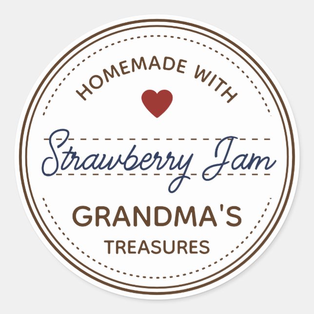 Plain White Brown Jar Labels Handwritten Script  (Front)