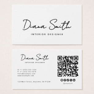 Plain White Clean Modern Minimalist Business Card
