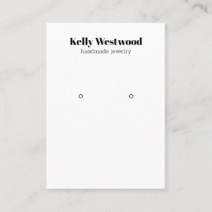 PLAIN WHITE EARRING DISPLAY BACK LOGO SOCIAL ICONS BUSINESS CARD
