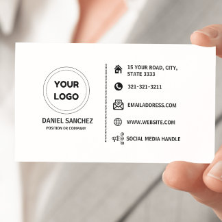 Plain White Generic Add your Logo  Business Card