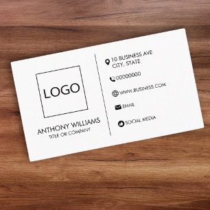 Plain White Generic Design Template Business Card