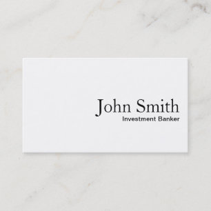 Plain White Investment Banker Business Card