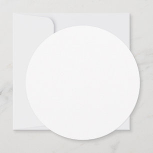 Plain White Matte 5.25" Circle Blank Baby Shower Invitation