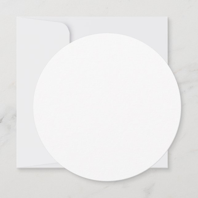 Plain White Matte 5.25" Circle Blank Wedding Invitation (Front)