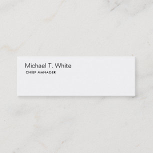 Plain White Modern Minimalist Slim Mini Business Card