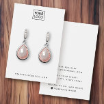 Plain white or any color logo earring display card<br><div class="desc">White or custom color earring product display card with custom logo template and social media icons.</div>