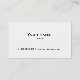 Plain White Personal or Company Business Card